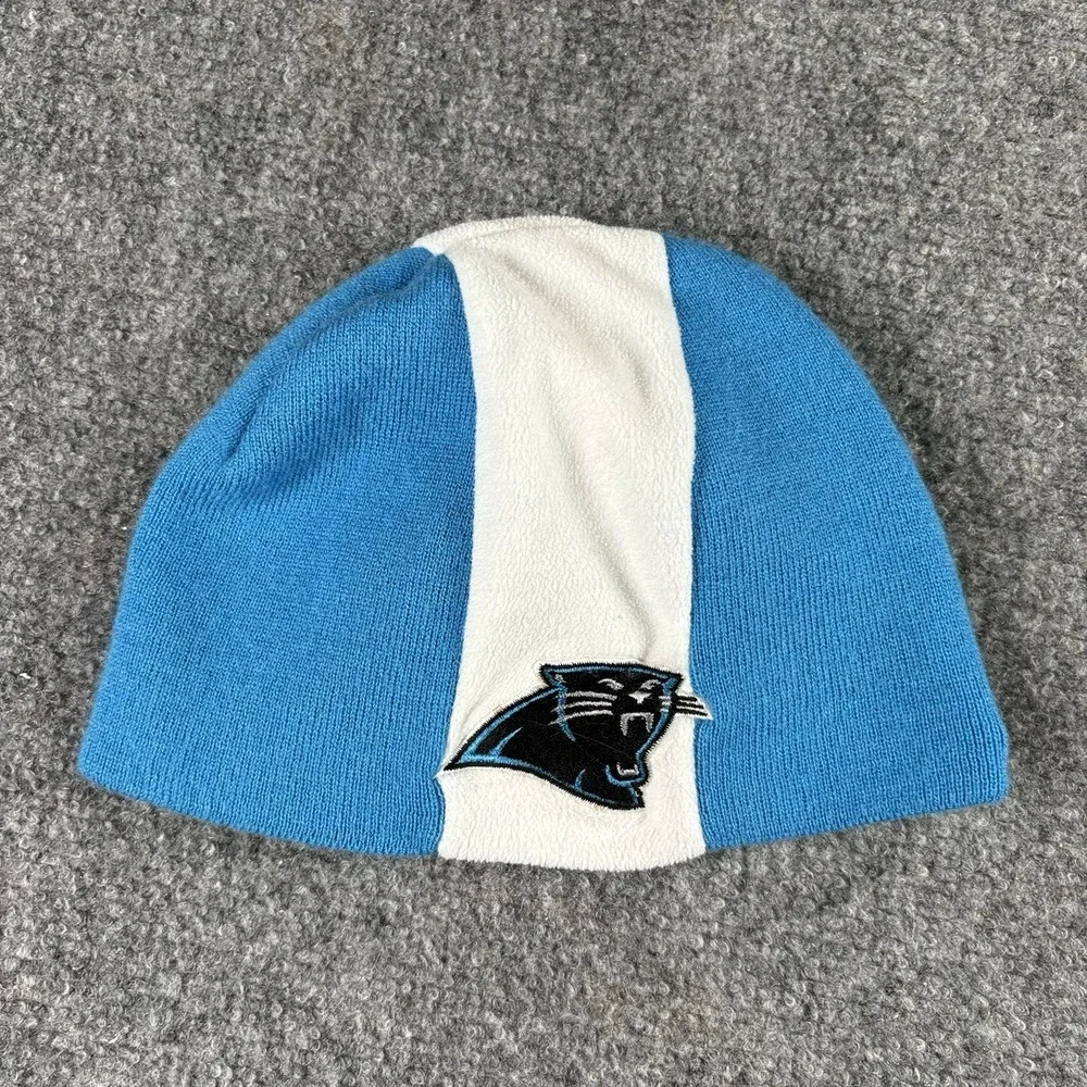 Vintage Y2K Reebok Carolina Panthers Beanie Youth Blue Sideline Equipment NFL